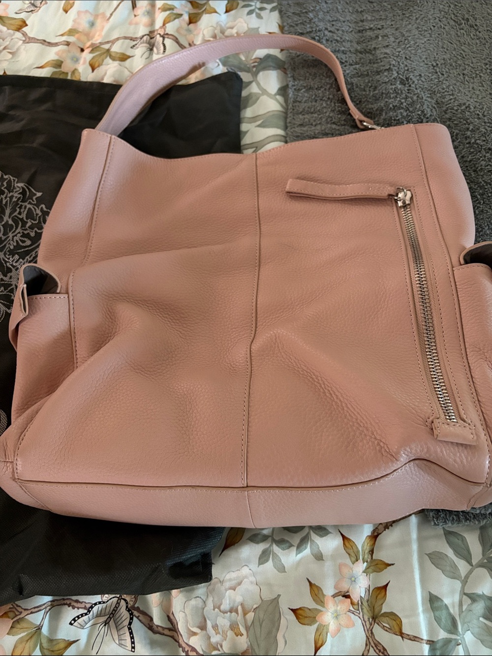 Vince Camuto Dusty Rose Leather Shoulder Bag